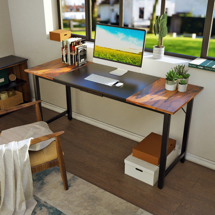 63 Inch Modern Splice Computer Desk with Heavy Duty Steel Frame