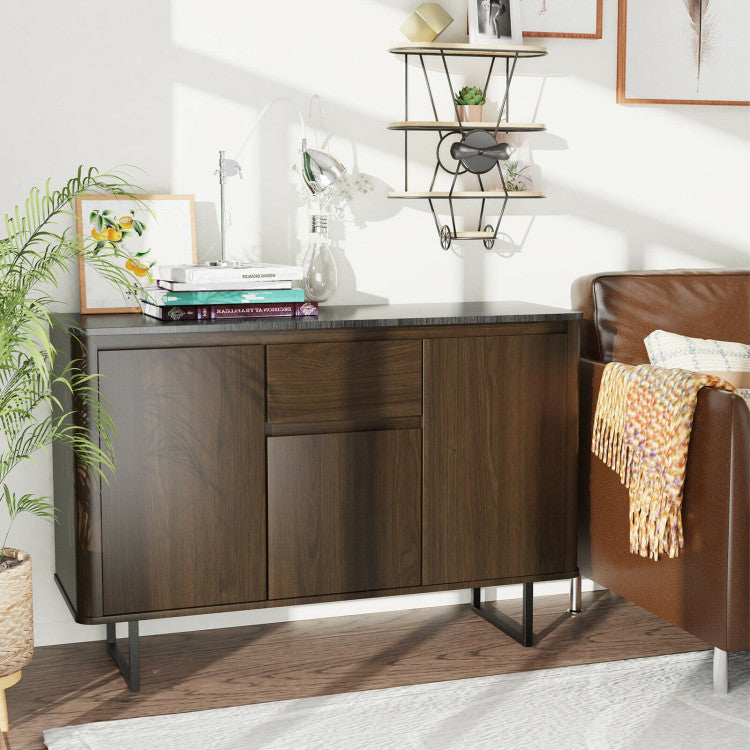 3-Door Kitchen Buffet Sideboard with Drawer for Living Room Dining Room