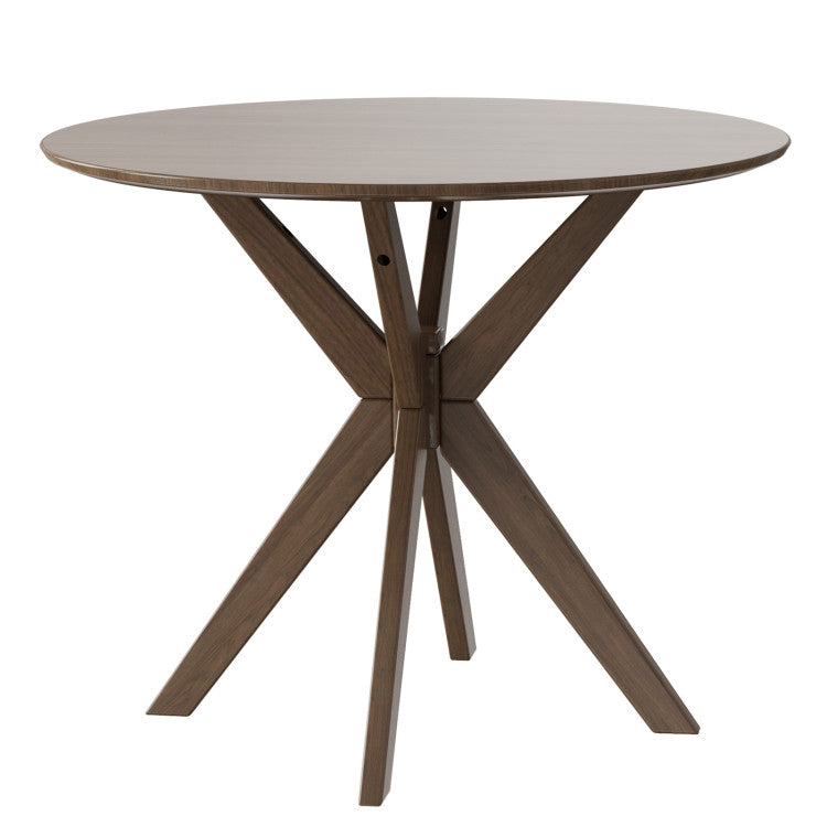 35 Inch Modern round Wood Dining Table with Solid Legs