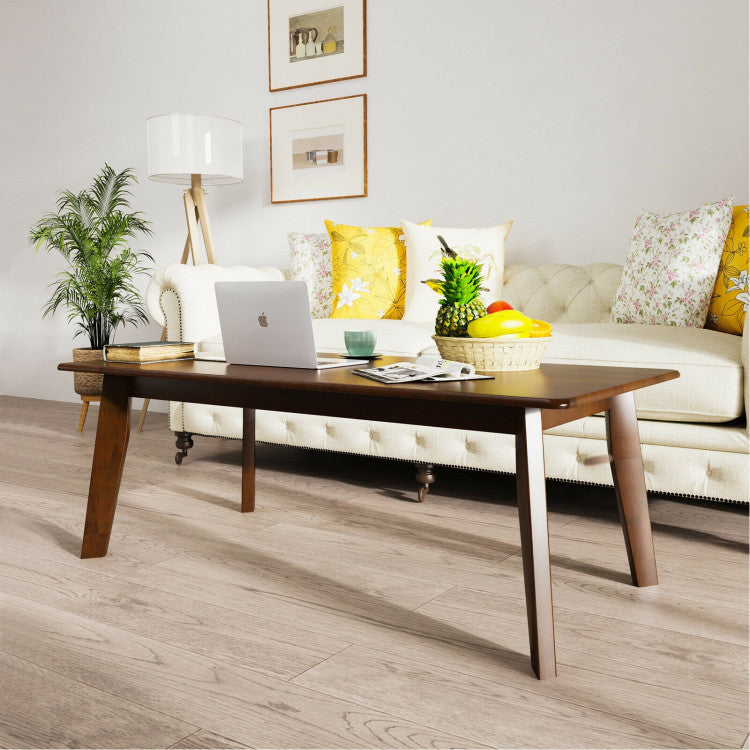 Rectangular Modern Wooden Coffee Table with Rubber Leg