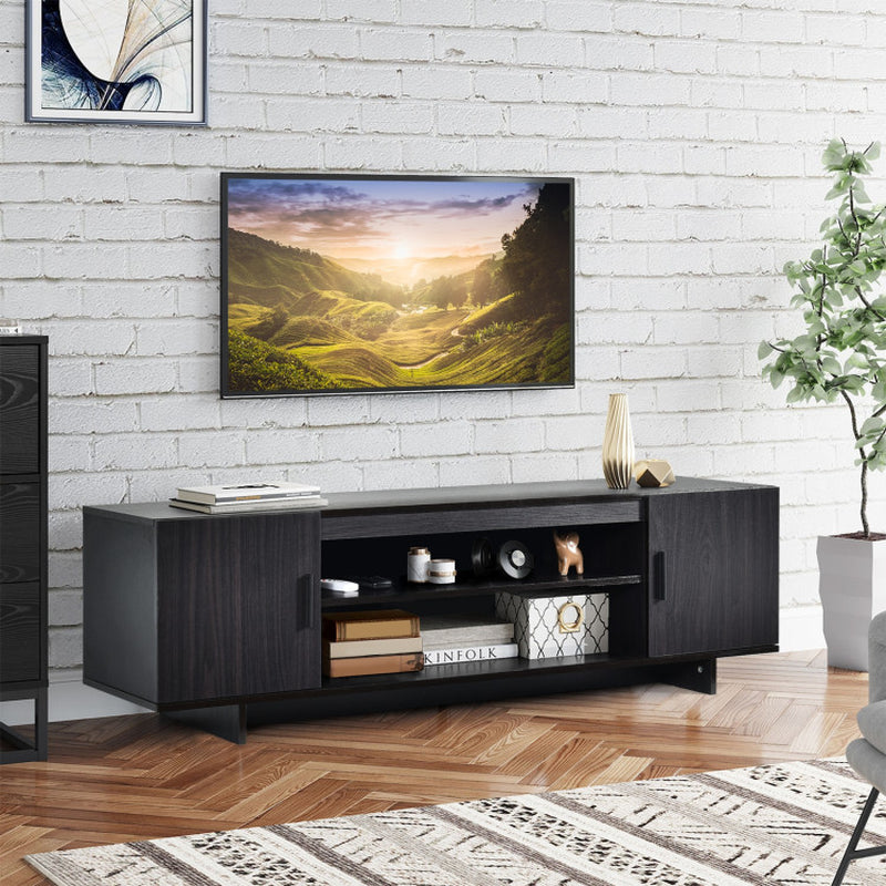 Modern Wood Universal TV Stand for TV up to 65 Inch with 2 Storage Cabinets