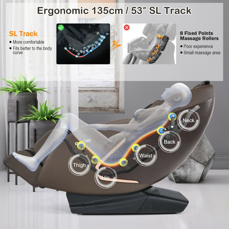 Full Body Zero Gravity Massage Chair with SL Track Heat Installation-Free