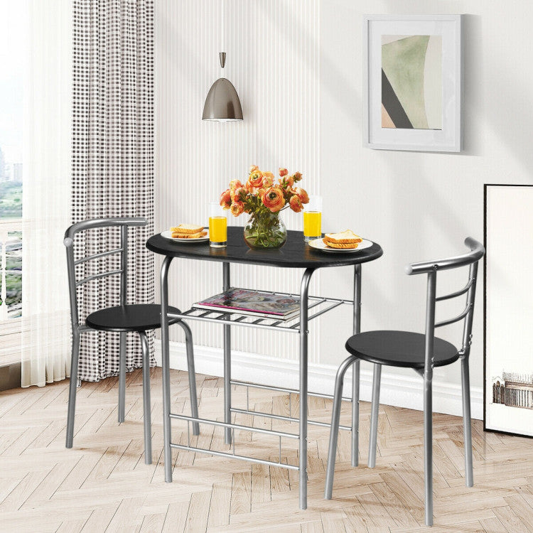 3-Piece Space-Saving Bistro Set for Kitchen and Apartment