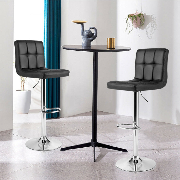 Adjustable Swivel Bar Stool with PU Leather