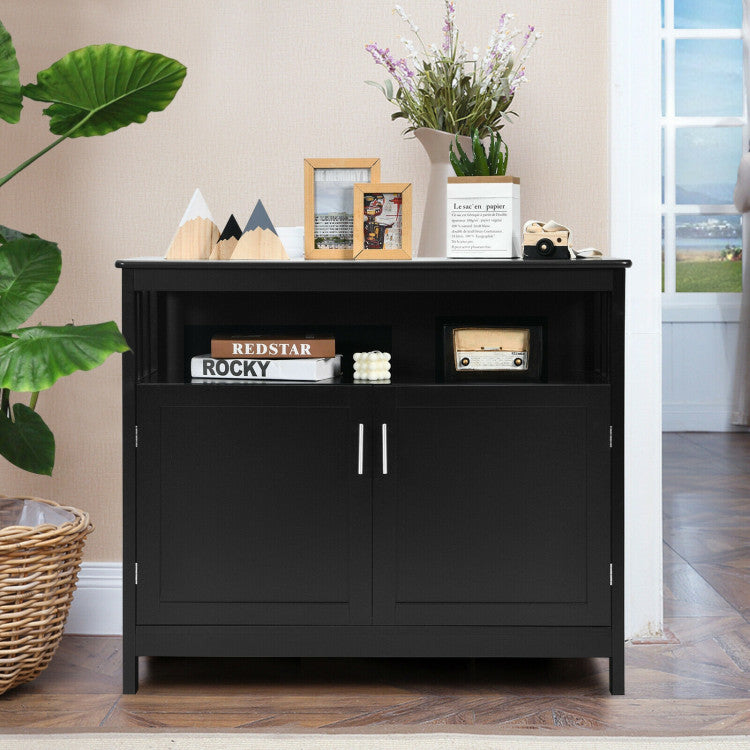 Kitchen Buffet Server Sideboard Storage Cabinet with 2 Doors and Shelf