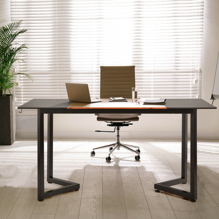 63-Inch Large Computer Desk with Splice Board for Home and Office