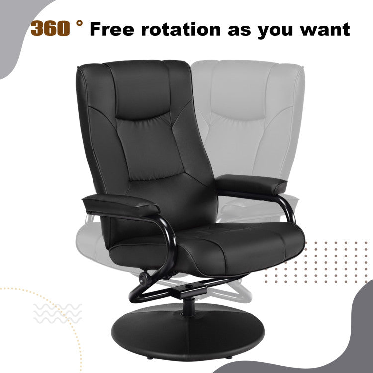 360° Swivel Recliner Chair with Ottoman