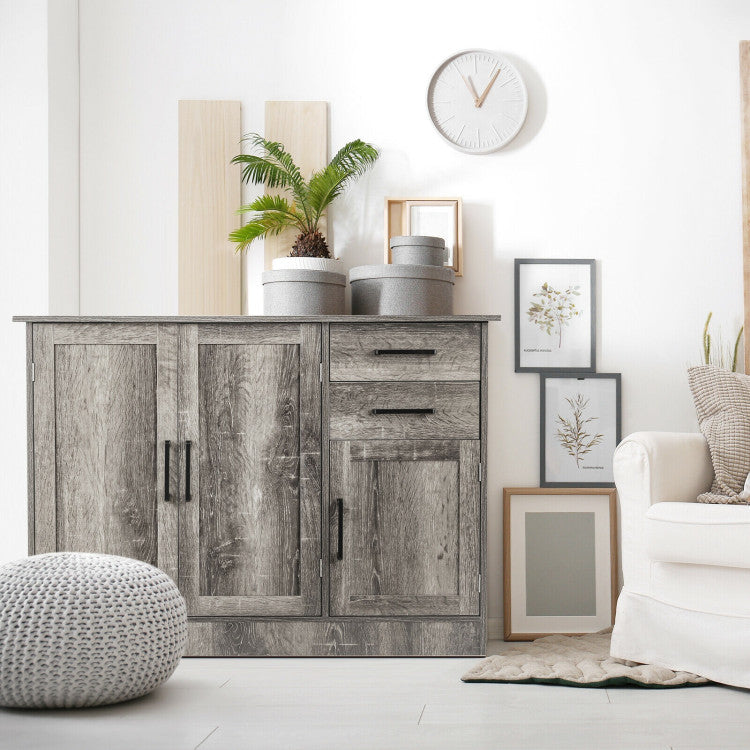 Buffet Storage Cabinet with 2-Door Cabinet and 2 Drawers