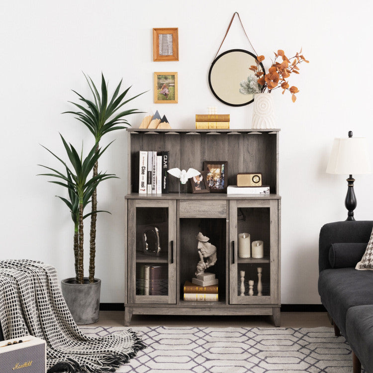 Buffet Hutch Cabinet with Removable Wine Rack for Kitchen