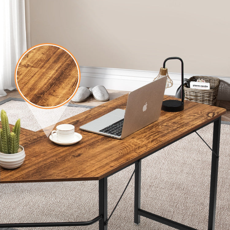 L-Shaped Corner Computer Desk with CPU Stand and Spacious Surface