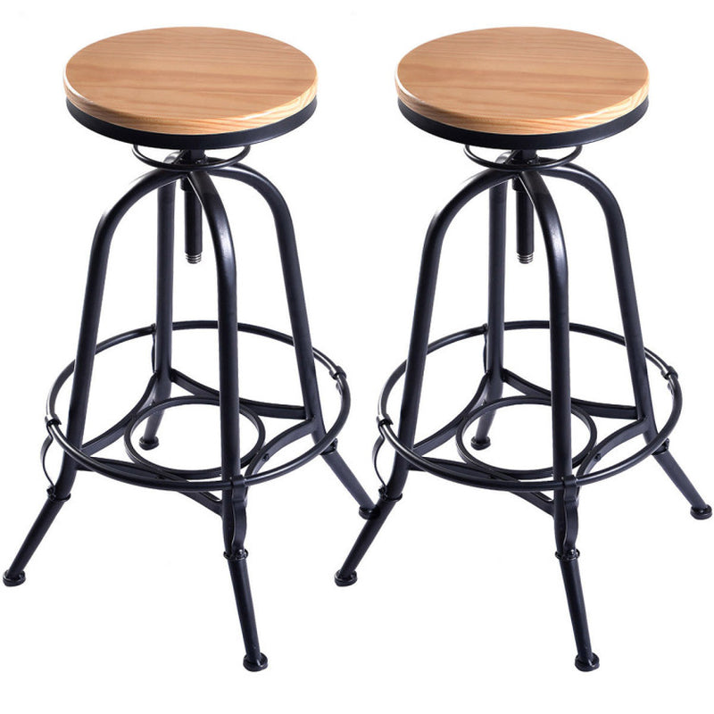 Set of 2 Adjustable Vintage Bar Stools