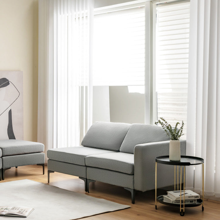 Modular L-Shaped Sectional Sofa with Reversible Chaise and 2 USB Ports