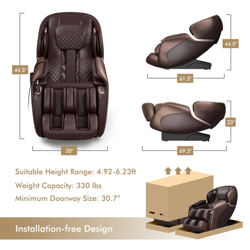 Full Body Zero Gravity Shiatsu Massage Chair with Built-In Heat System