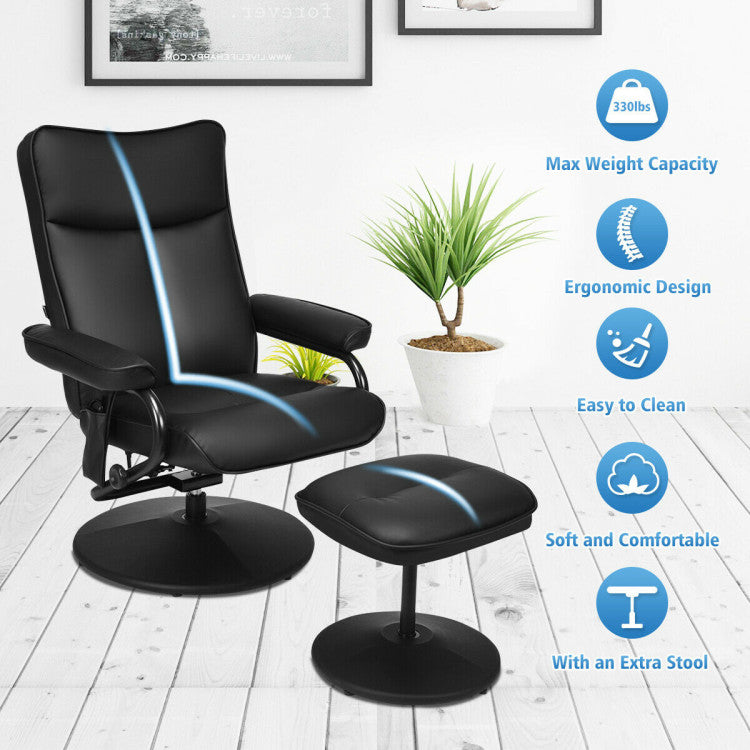 Electric Massage Recliner Chair with Ottoman and Remote Control