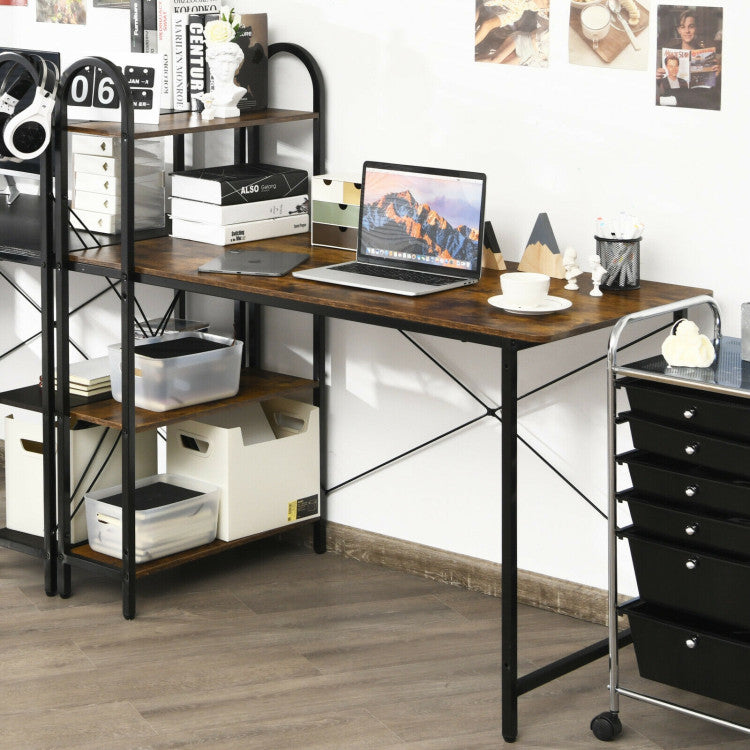 48-Inch Reversible Computer Desk with Storage Shelves