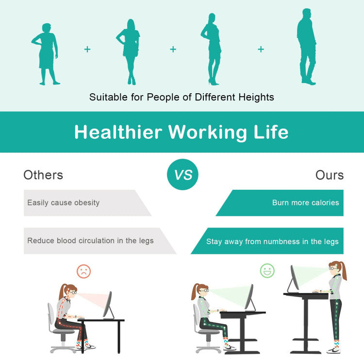 48 Inch Standing Desk with Keyboard Tray