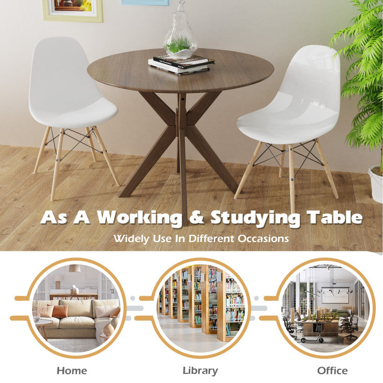 35 Inch Modern round Wood Dining Table with Solid Legs