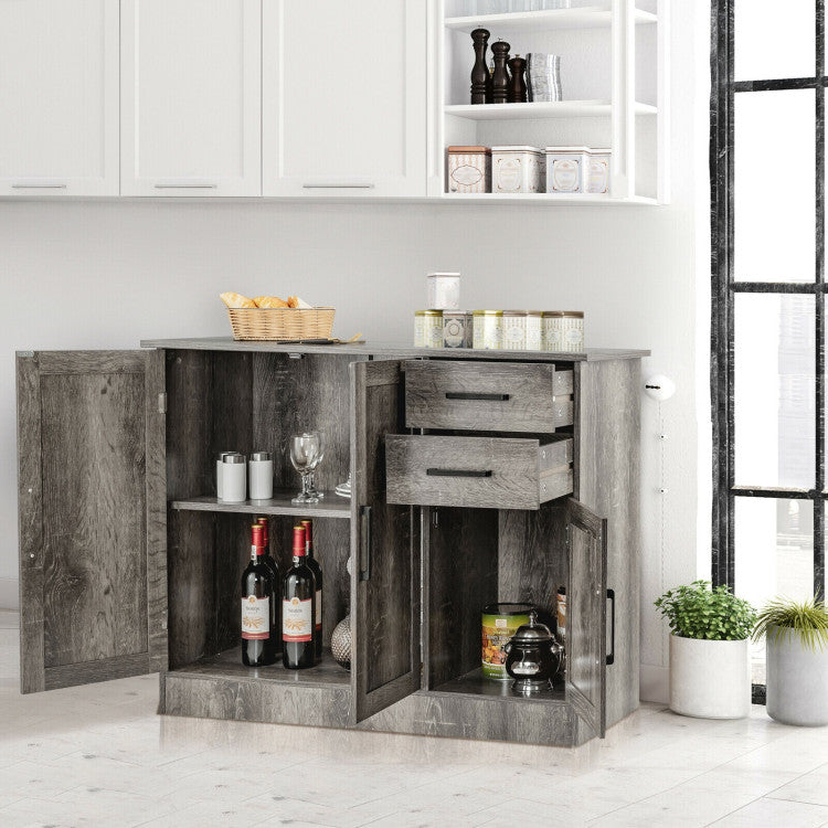 Buffet Storage Cabinet with 2-Door Cabinet and 2 Drawers