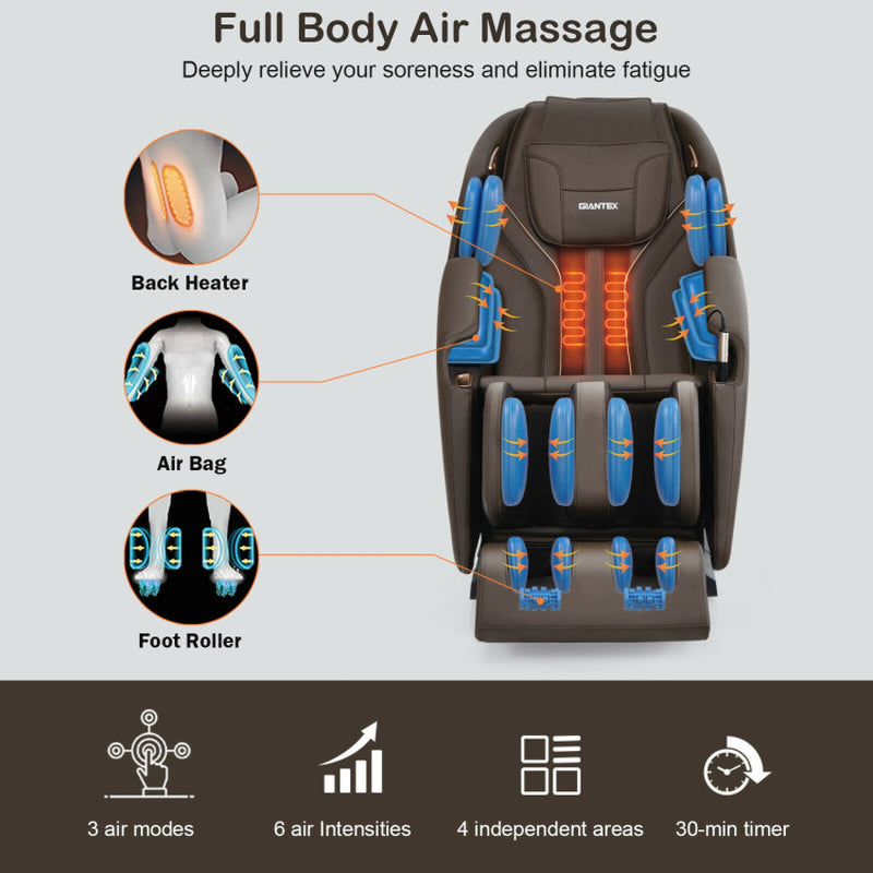 Full Body Zero Gravity Massage Chair with SL Track Heat Installation-Free