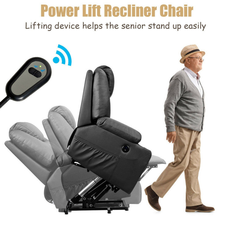 Electric Power Lift Multifunction Electric Recliner with 2 Side Pockets and Cup Holders