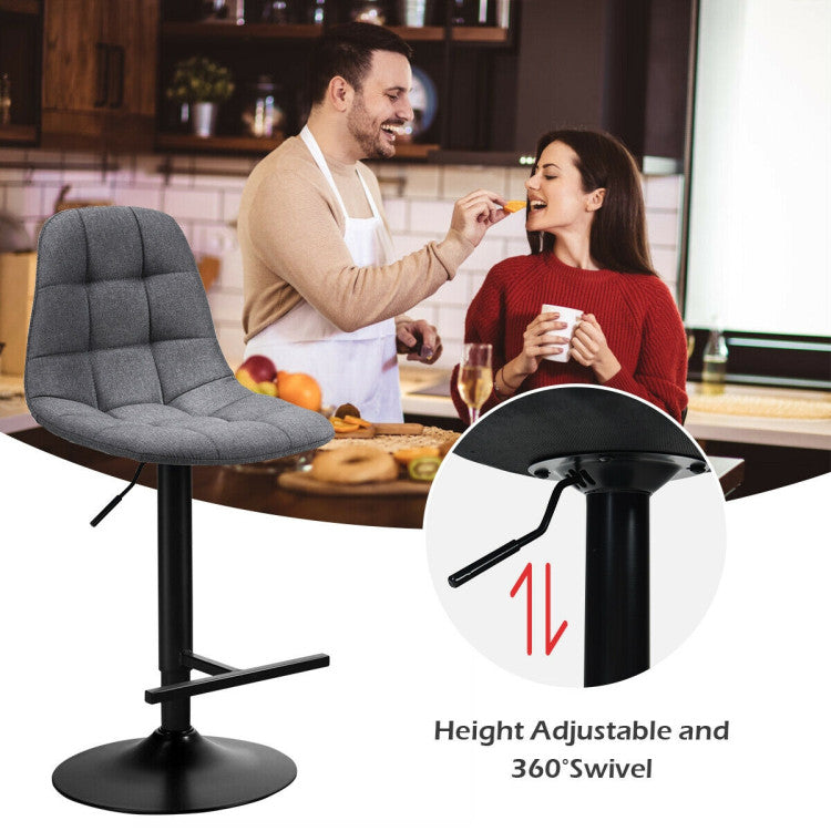 Height Adjustable Modern 360 Degrees Swivel Barstools with Footrest