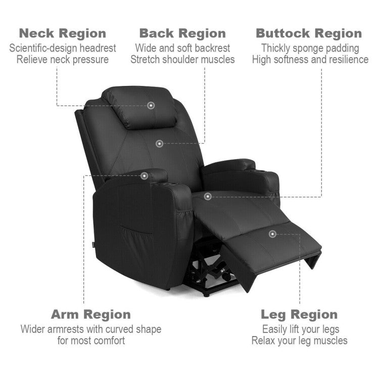 Power Lift Recliner Chair with Massage and Heat for Elderly with Remote Control