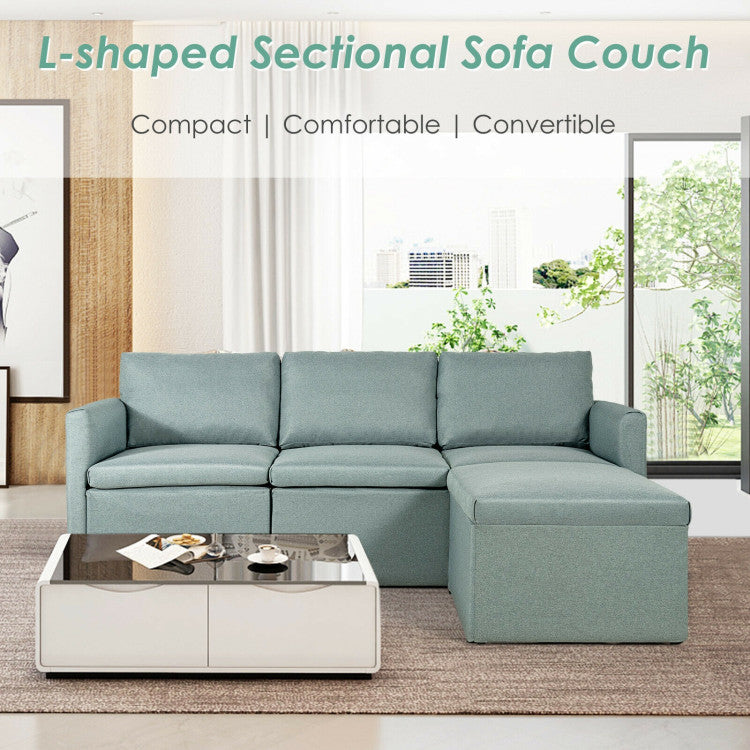 Convertible L-Shaped Sectional Sofa Couch with Reversible Chaise