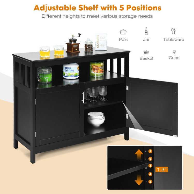 Kitchen Buffet Server Sideboard Storage Cabinet with 2 Doors and Shelf