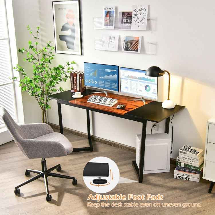 63-Inch Large Computer Desk with Splice Board for Home and Office