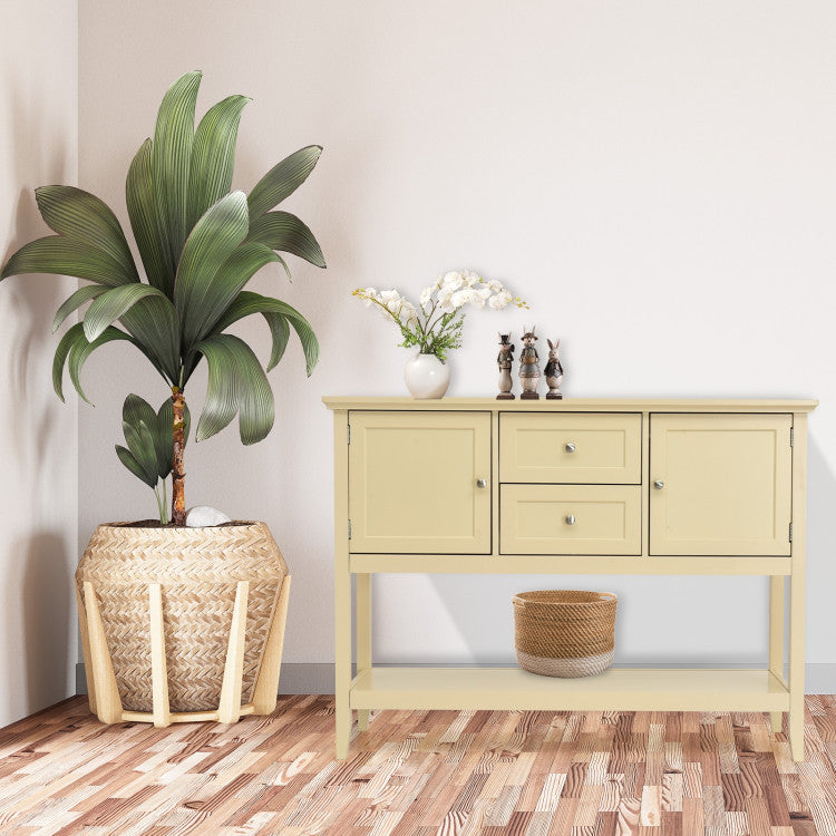 Wooden Sideboard Buffet Console Table with Drawers and Storage