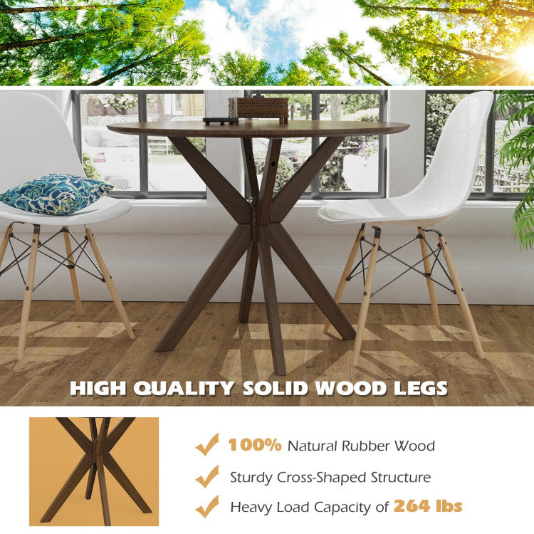 35 Inch Modern round Wood Dining Table with Solid Legs