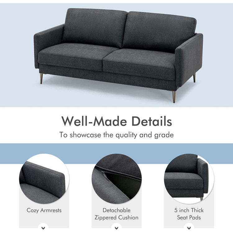 Modern Loveseat with Comfy Backrest Cushions