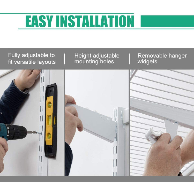 Adjustable Wall Mounted Closet Rack System with Shelf