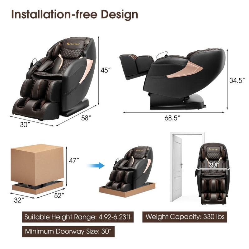 Zero Gravity Sl-Track Electric Shiatsu Massage Chair with Intelligent Voice Control