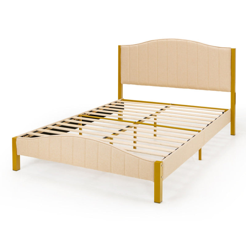 Full/Queen Size Upholstered Bed Frame with Quilted Headboard