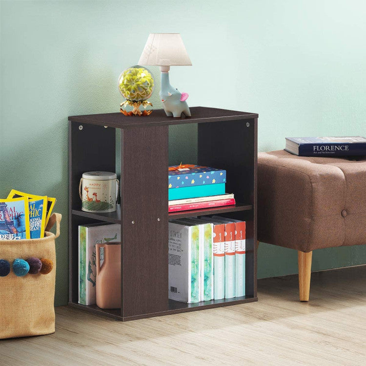 3-Tier End Table with Open Storage and Foot Pads