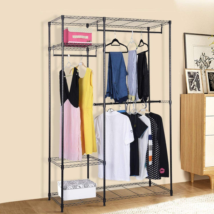 Portable Steel Closet Hanger Storage Rack Organizer