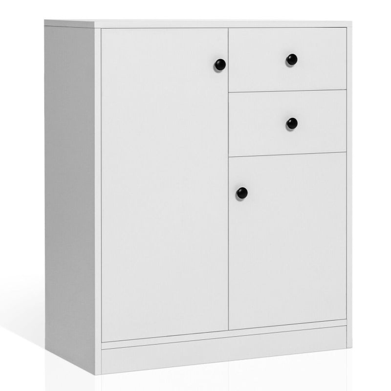 2 Door Storage Base Cabinet with 3-Tier Shelf