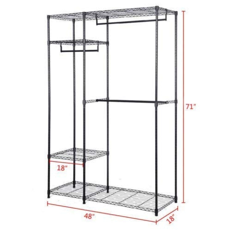 Portable Steel Closet Hanger Storage Rack Organizer