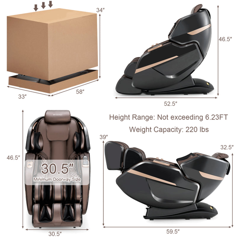 3D Double Sl-Track Electric Full Body Zero Gravity Massage Chair with Heat Roller