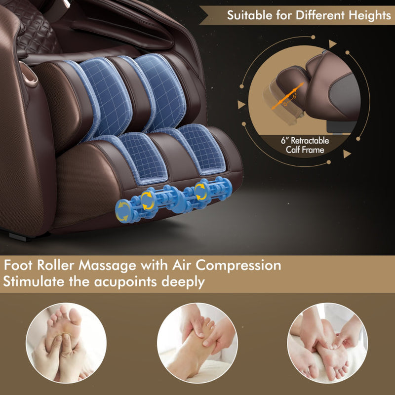 Full Body Zero Gravity Shiatsu Massage Chair with Built-In Heat System