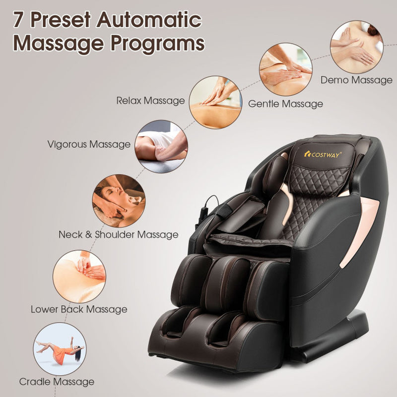 Zero Gravity Sl-Track Electric Shiatsu Massage Chair with Intelligent Voice Control