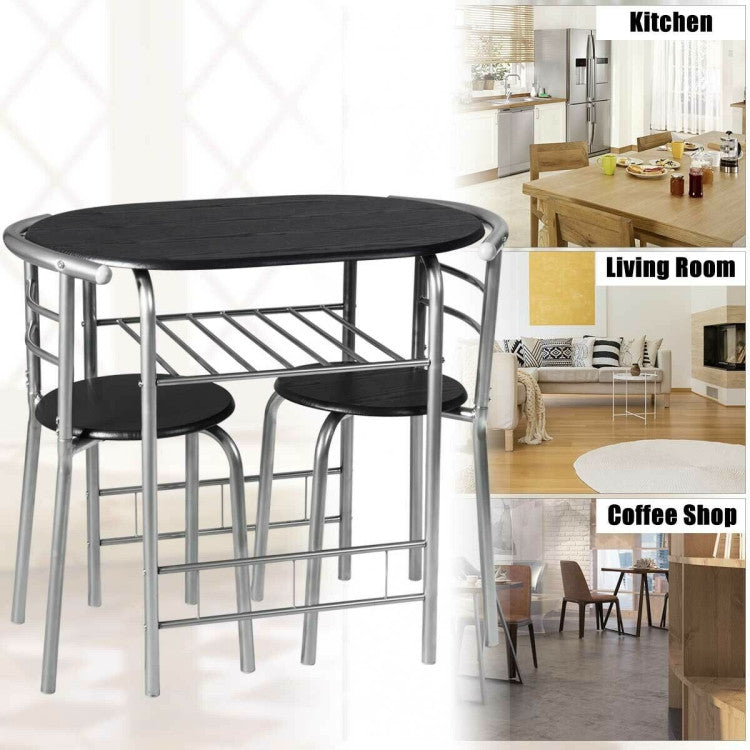 3-Piece Space-Saving Bistro Set for Kitchen and Apartment