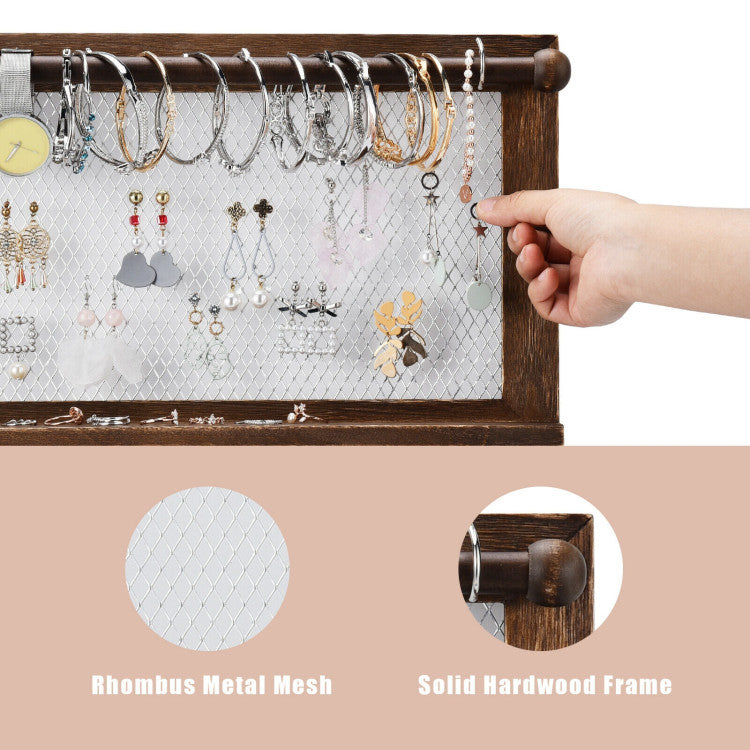 Wall Mounted Jewelry Rack with Removable Bracelet Rod