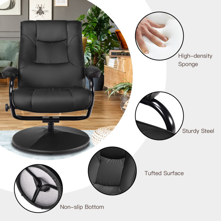 360° Swivel Recliner Chair with Ottoman