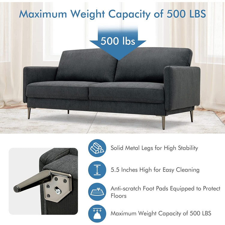 Modern Loveseat with Comfy Backrest Cushions