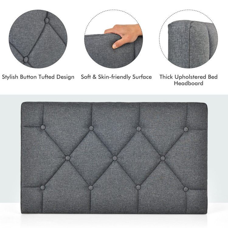 Twin Size Wall-Mounted Upholstered Bed Headboard