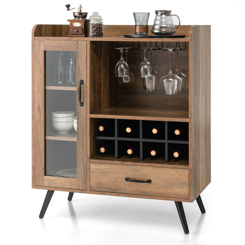 Buffet Sideboard with Removable Wine Rack and Glass Holder