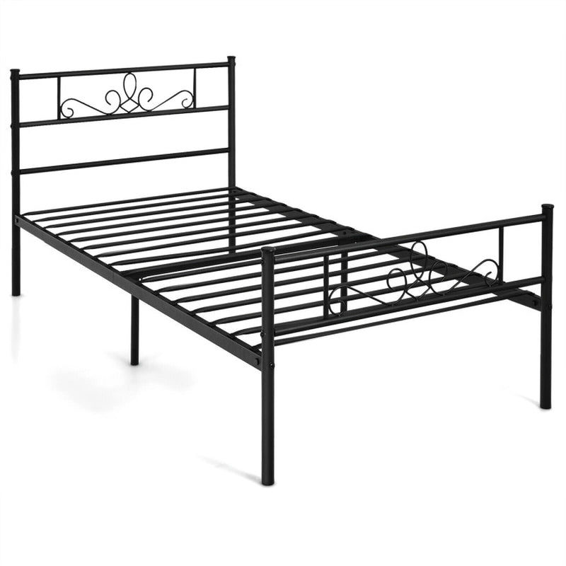 Twin/Full/Queen Size Metal Bed Frame with Headboard and Footboard