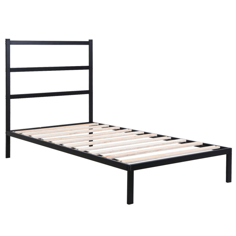 Twin/Full Size Metal Bed Platform Frame with Headboard.